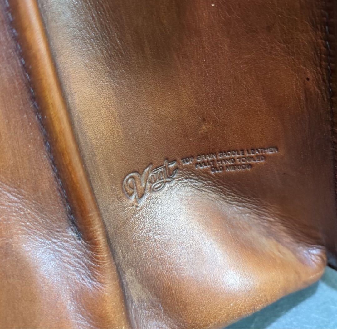 VOGT クロコダイル型押し レザーハンドバック　シルバー 14Kゴールド