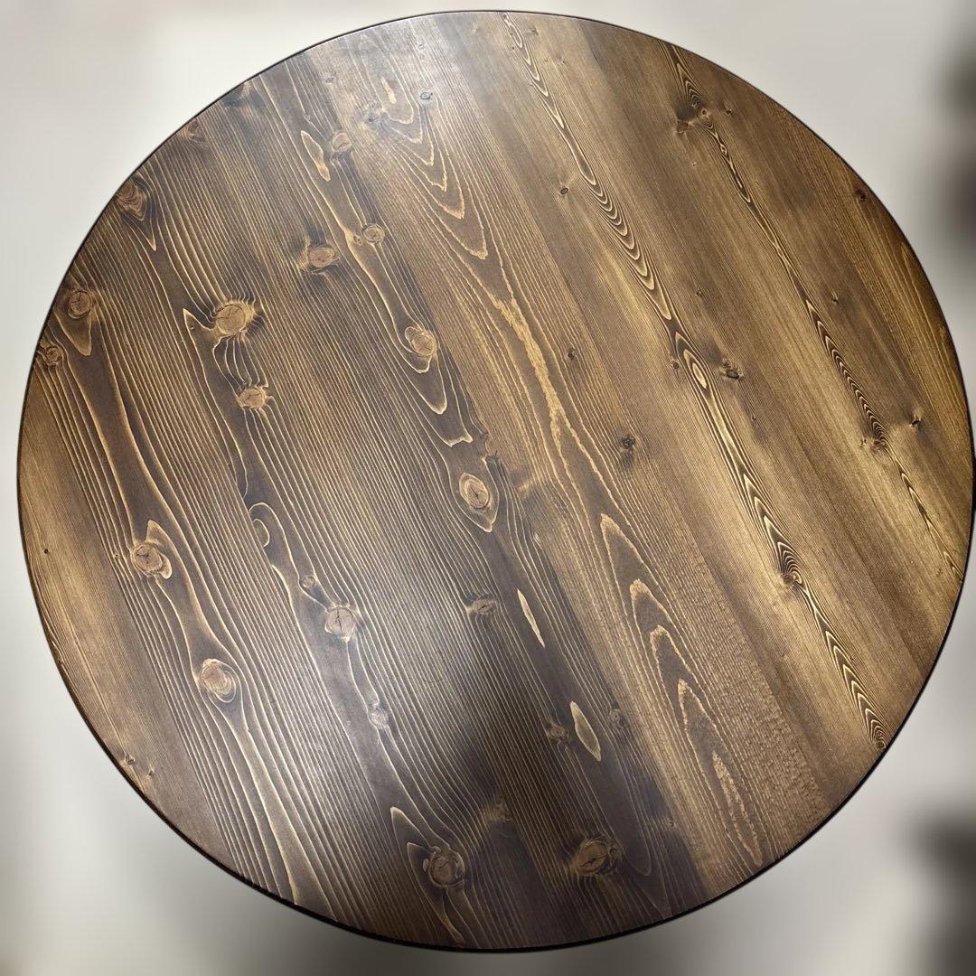 【ちゃぶ台】無垢材 90cm ちゃぶ台　昭和レトロ ダークブラウン