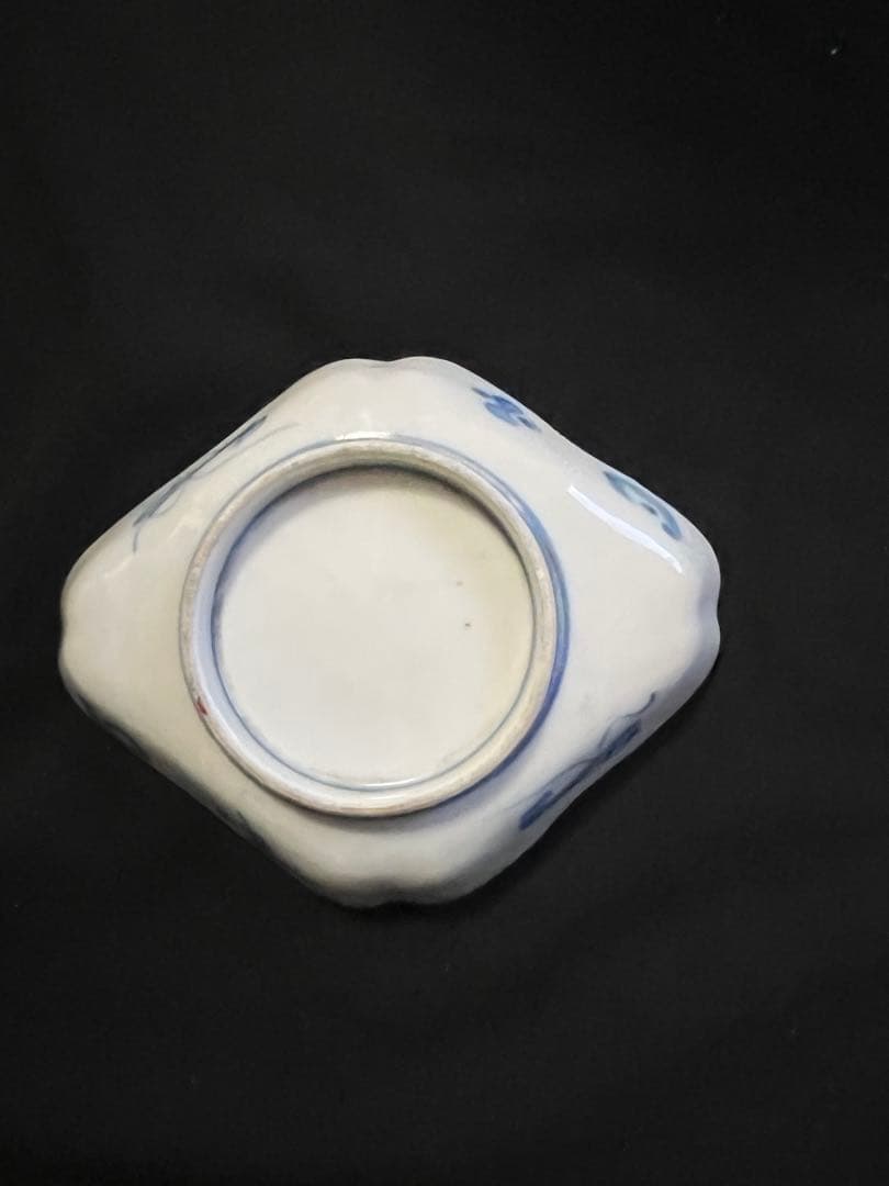 わ*め様 有田焼 伊万里焼 古伊万里 色絵 金彩 菱皿 刺し身皿 4客 管理A3