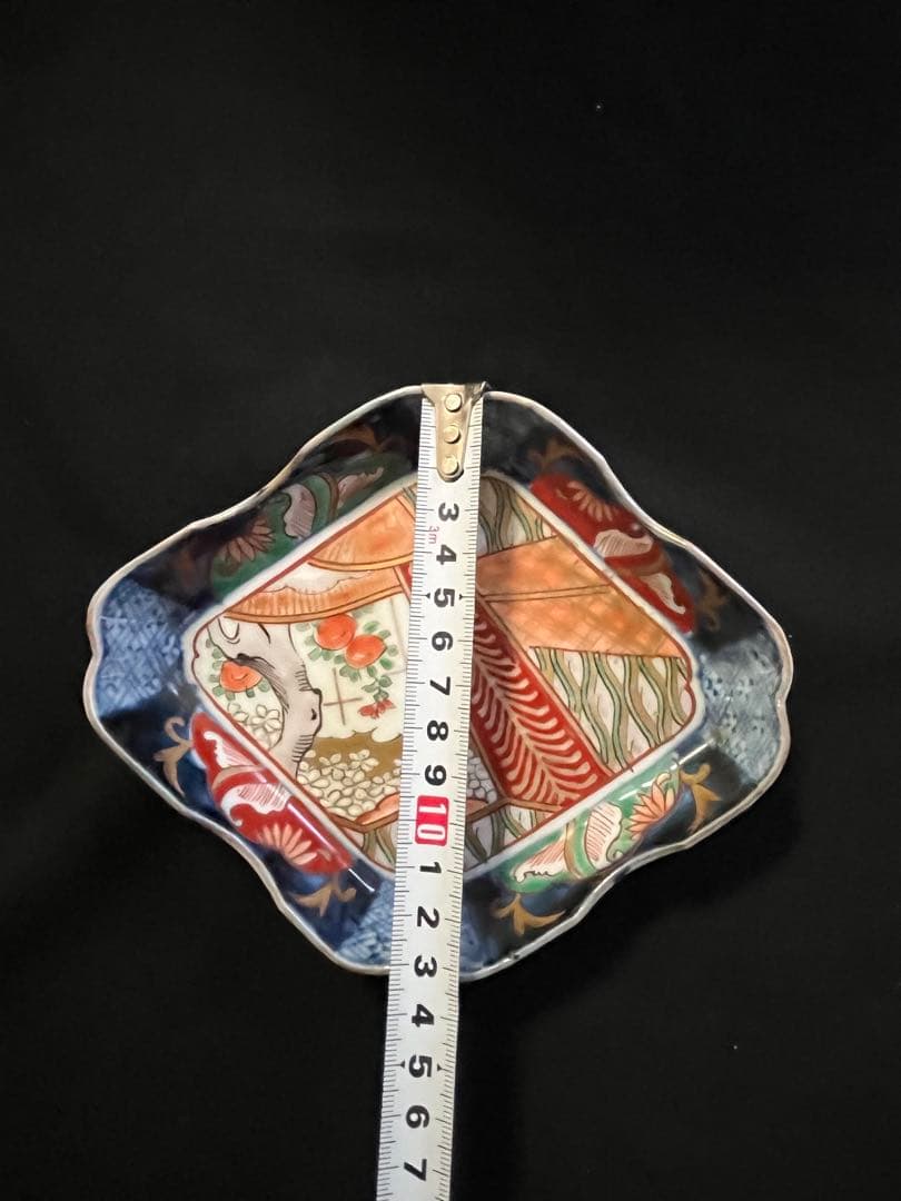 わ*め様 有田焼 伊万里焼 古伊万里 色絵 金彩 菱皿 刺し身皿 4客 管理A3