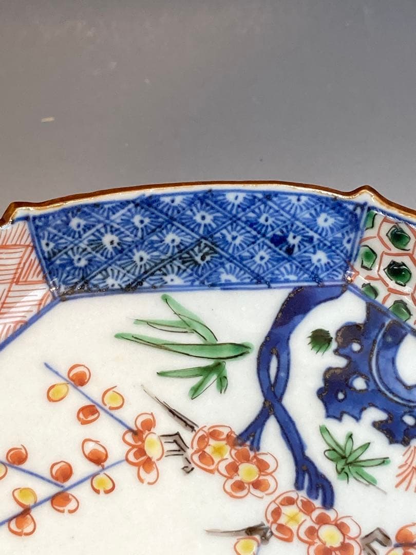 須田青華 作 色絵祥瑞八角皿 共箱 直径22cm 懐石料理 日本料理