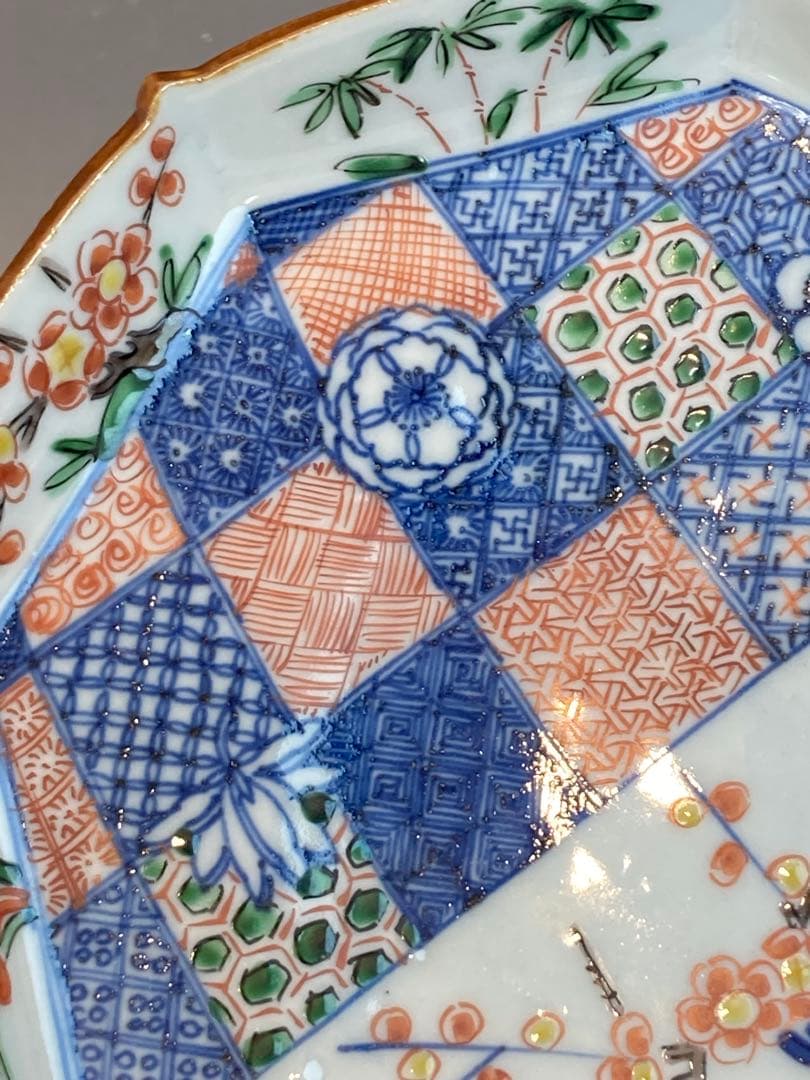 須田青華 作 色絵祥瑞八角皿 共箱 直径22cm 懐石料理 日本料理