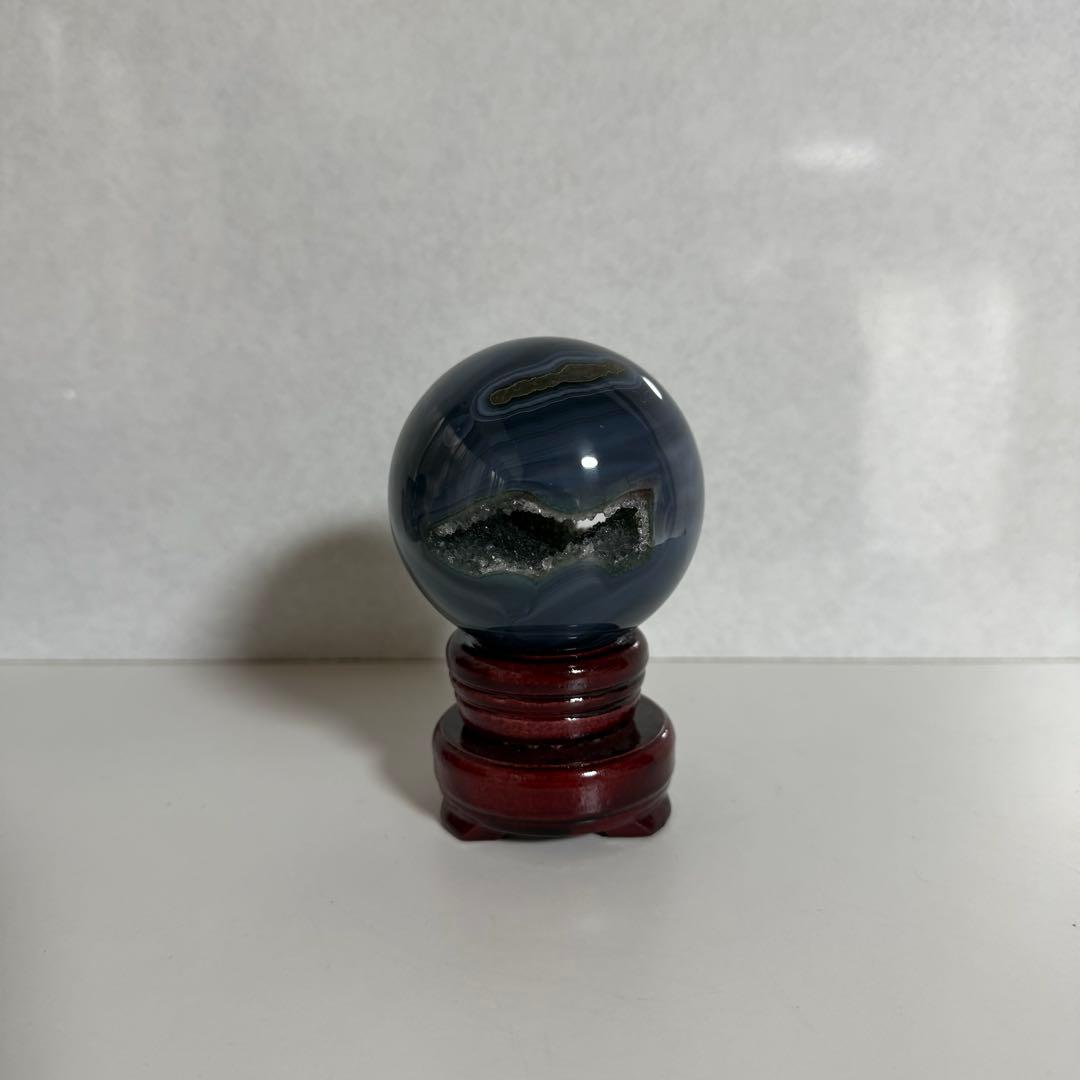 308g 可愛すぎる アメジスト ドゥルー ジー 瑪瑙 笑口 台座付 天然石