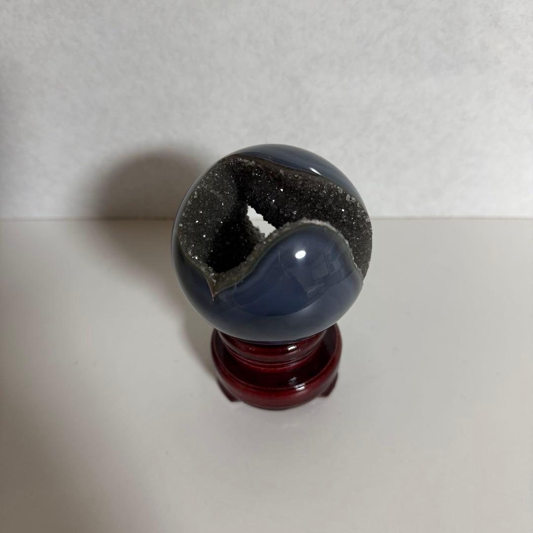 308g 可愛すぎる アメジスト ドゥルー ジー 瑪瑙 笑口 台座付 天然石