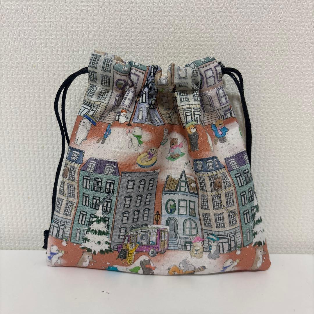 感謝価格　 巾着　猫柄　ハンドメイド　小物入れ　おやつ入れ　サニタリー入れ