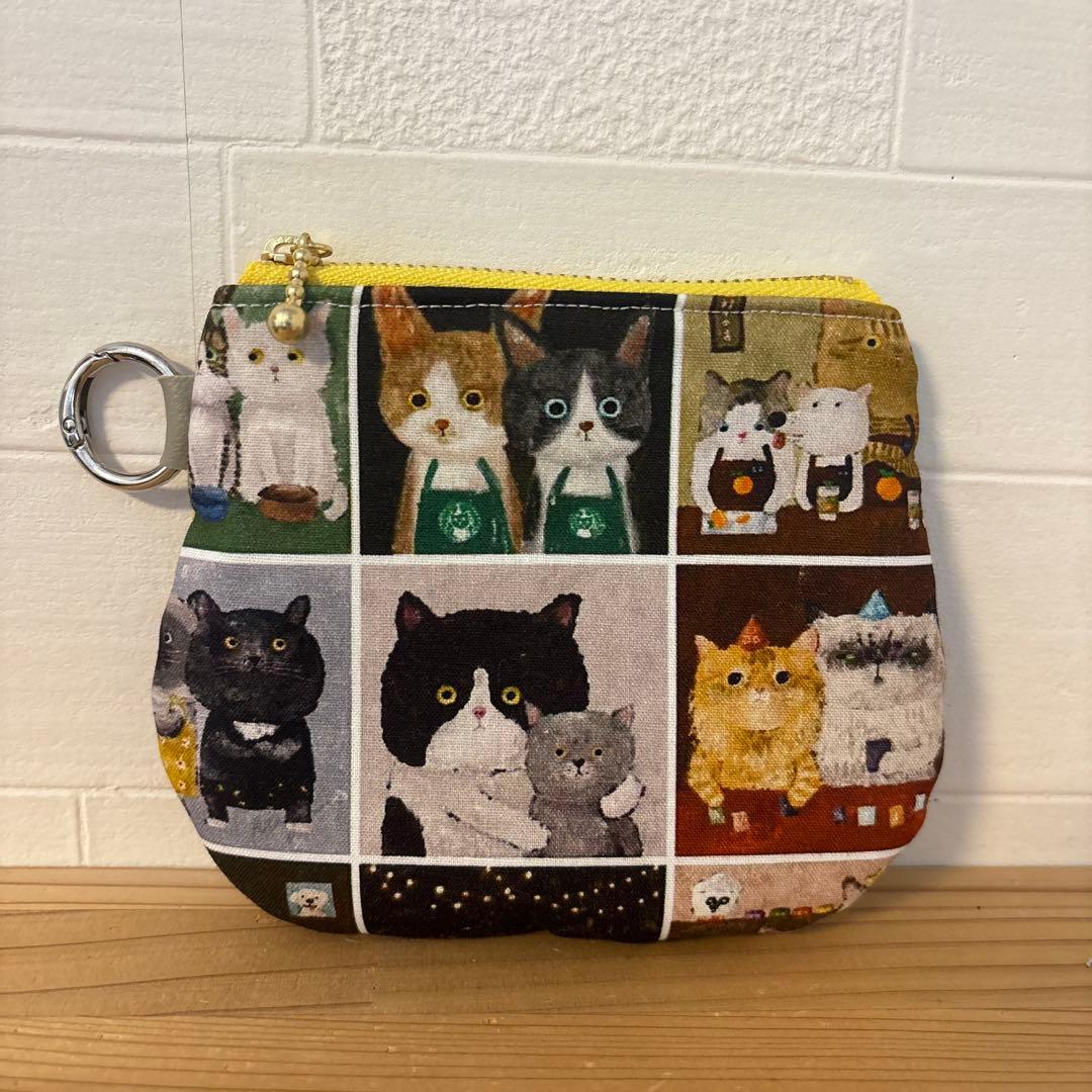 感謝価格　 巾着　猫柄　ハンドメイド　小物入れ　おやつ入れ　サニタリー入れ