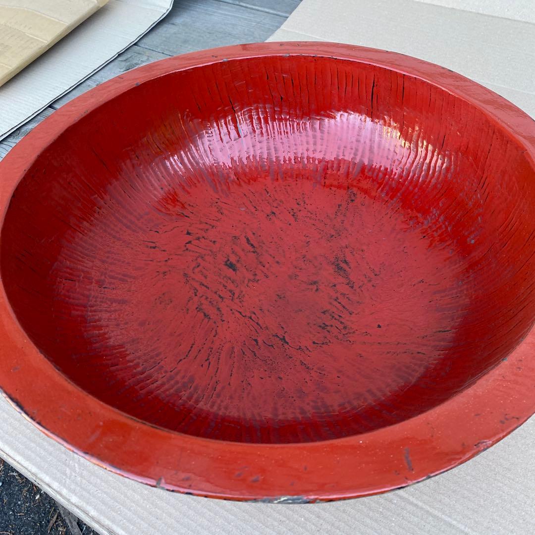 【そば・うどん打ち/こね鉢/黒内朱/彩/外径45.5