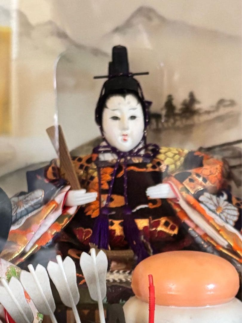 【値下げ】雛人形セット ガラスケース・オルゴール付き　昭和レトロ　ヴィンテージ