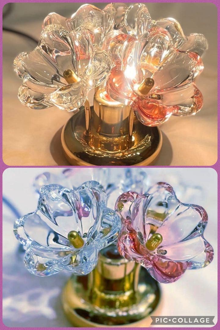 ★超美品！HOYA クリスタル フラワー テーブルライト