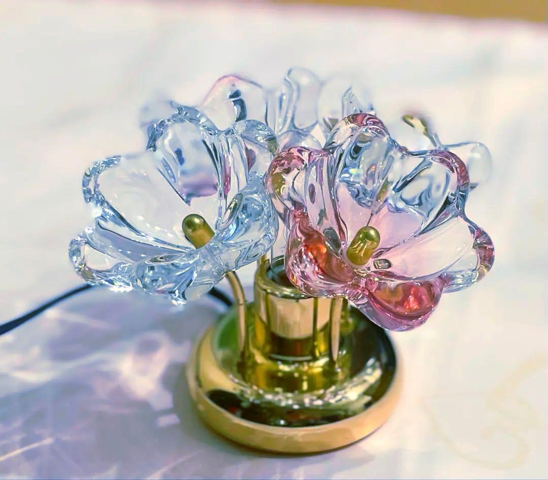 ★超美品！HOYA クリスタル フラワー テーブルライト