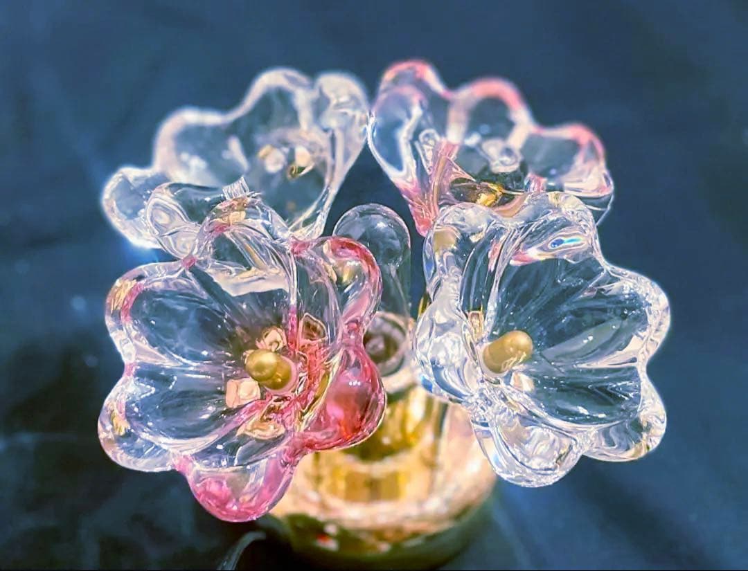 ★超美品！HOYA クリスタル フラワー テーブルライト