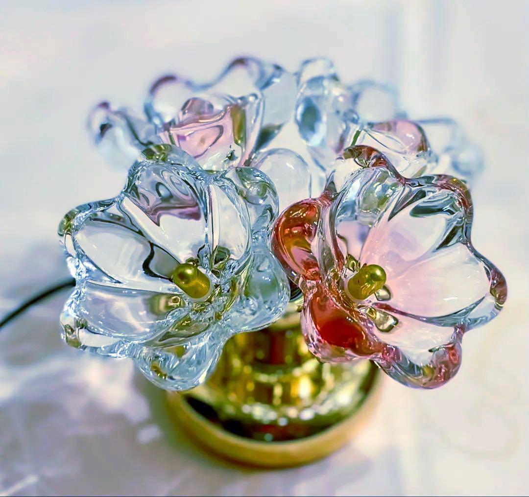 ★超美品！HOYA クリスタル フラワー テーブルライト