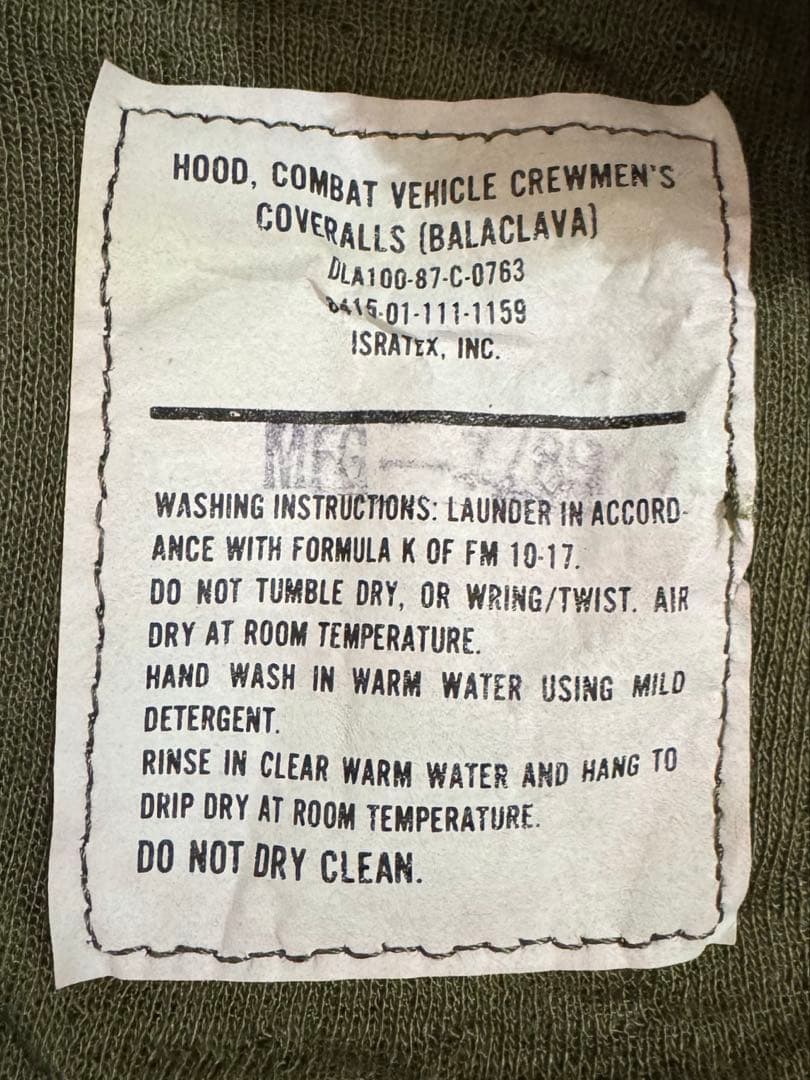 米軍バラクラバ Combat Vehicle Crewman’s Hood 2点