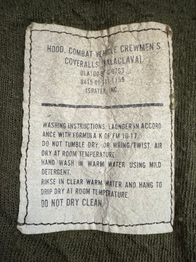 米軍バラクラバ Combat Vehicle Crewman’s Hood 2点