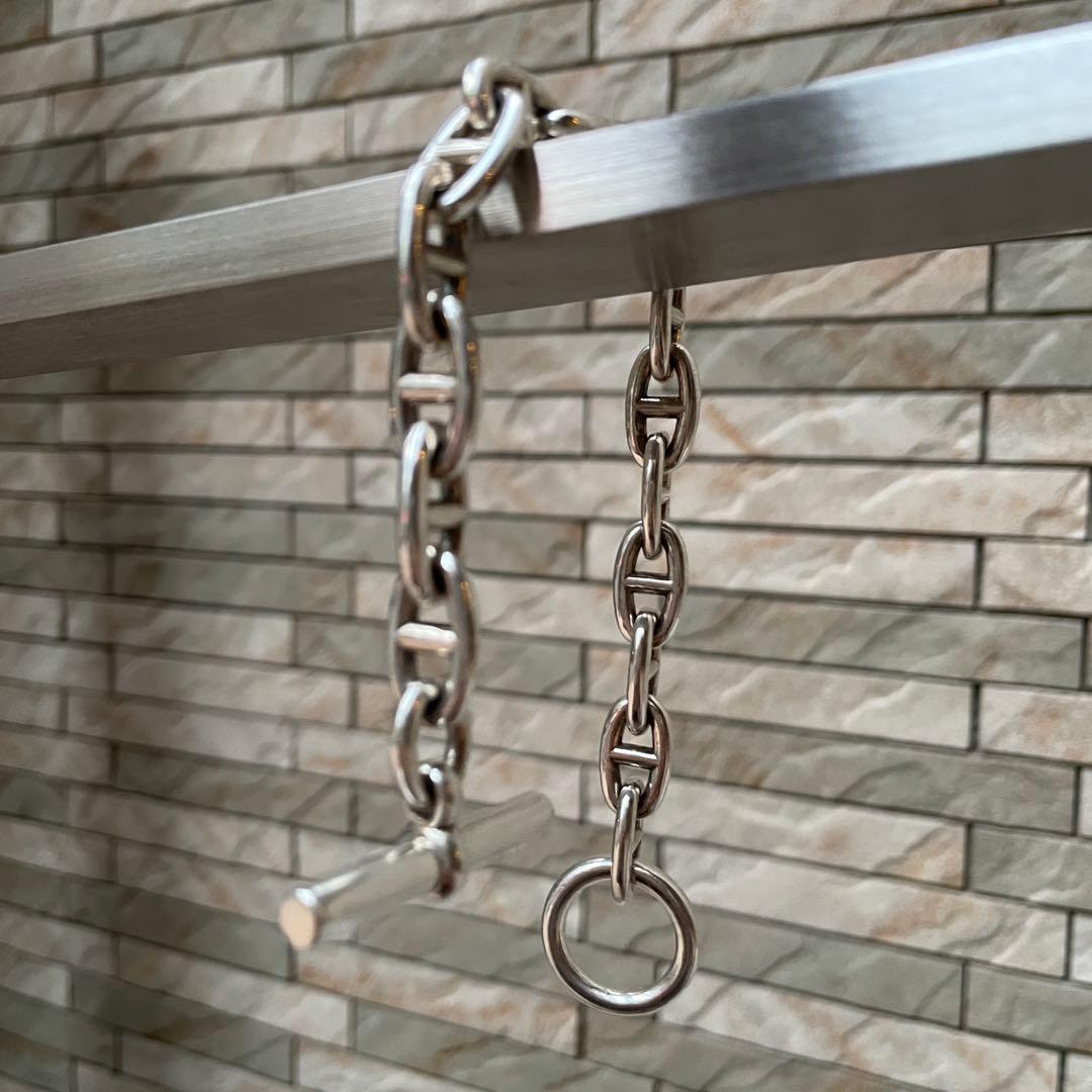 最後 シルバー925 アンカーチェーンブレスレット シェーヌダンクル MM