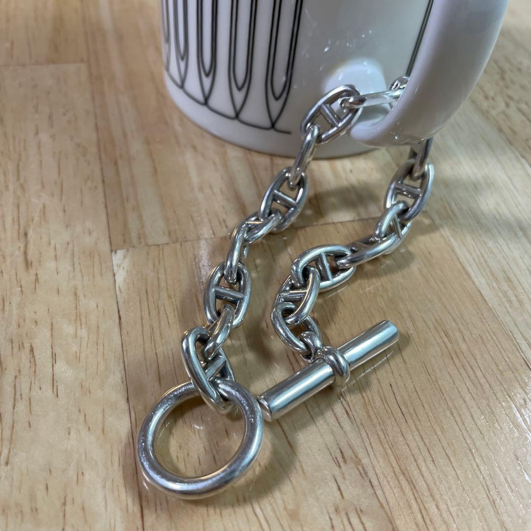 最後 シルバー925 アンカーチェーンブレスレット シェーヌダンクル MM