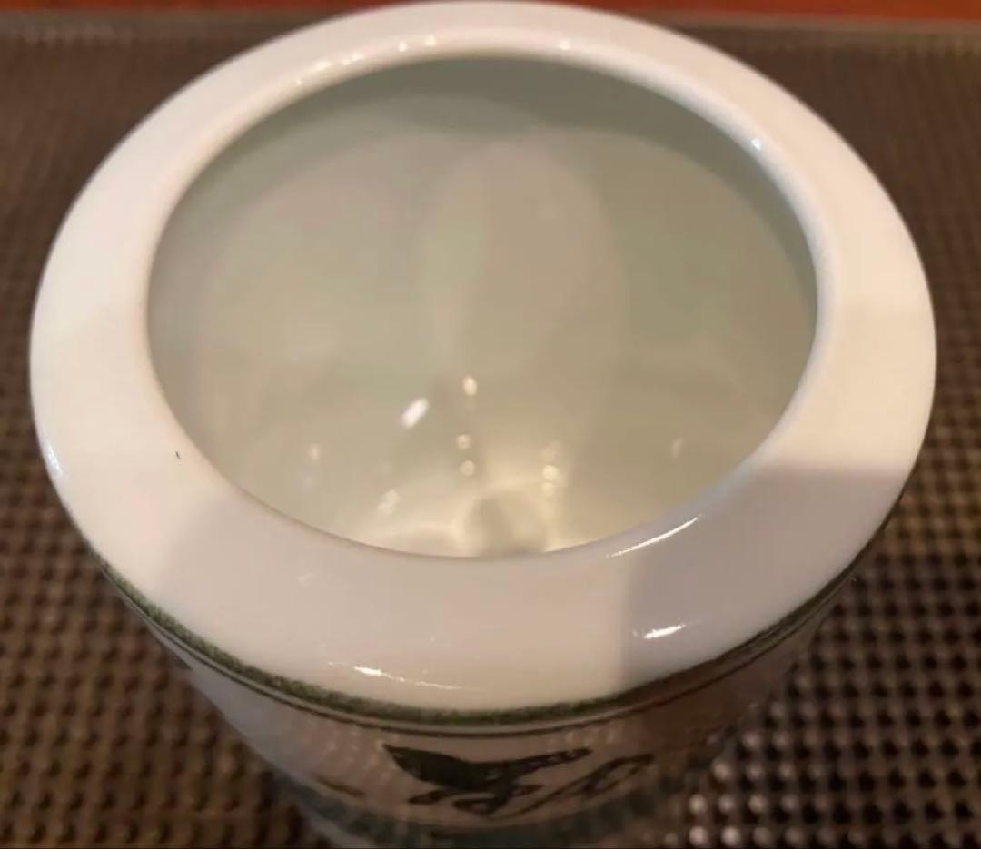 ヴィンテージ　美品　景徳鎮　筆筒・花器　書流・9x12cm