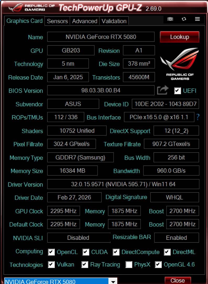 グラフィックボード・グラボ・ビデオカード ASUS TUF GeForce RTX 5080 16GB GDDR7 OC