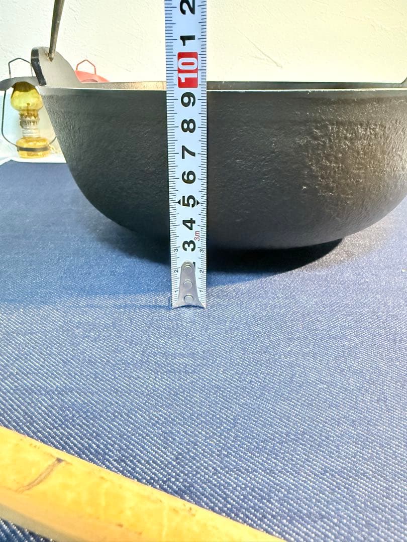南部鉄器 岩鋳 ふるさと鍋 深型 24cm 1回使用 木蓋 お玉付 田舎鍋 鉄鍋