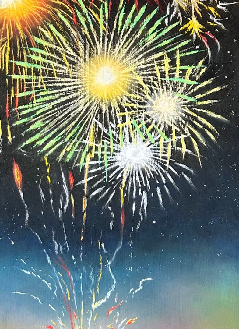 花火 パステル画 原画 54.0×39.5