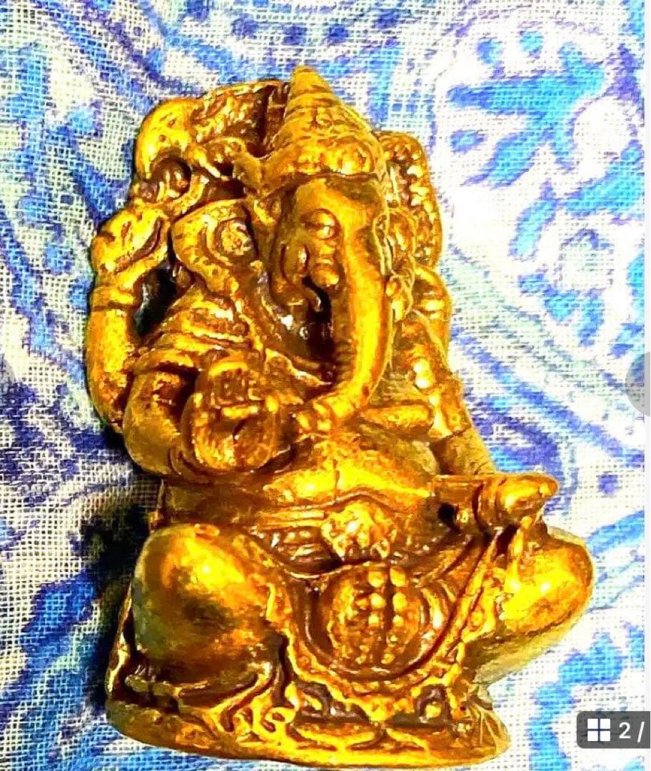 半端ない最強金運神！魂入り本場チベット製ガネーシャ　坐像　祈祷済み