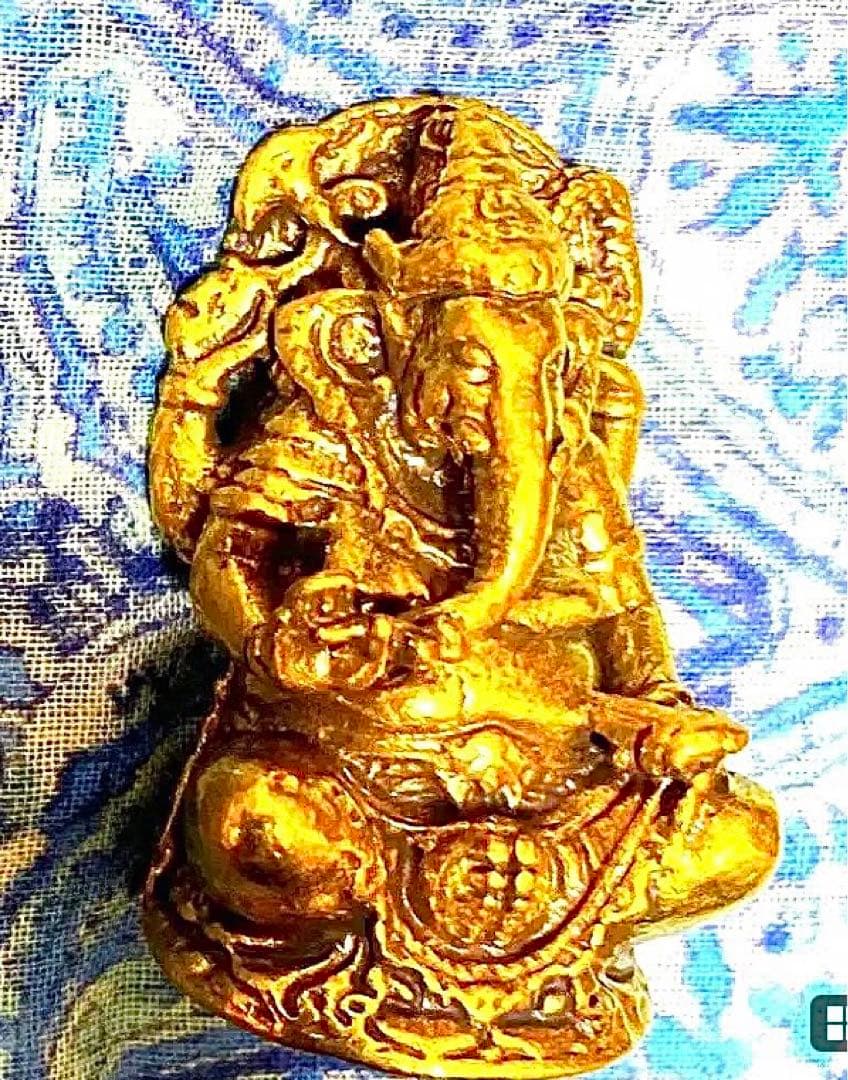 半端ない最強金運神！魂入り本場チベット製ガネーシャ　坐像　祈祷済み