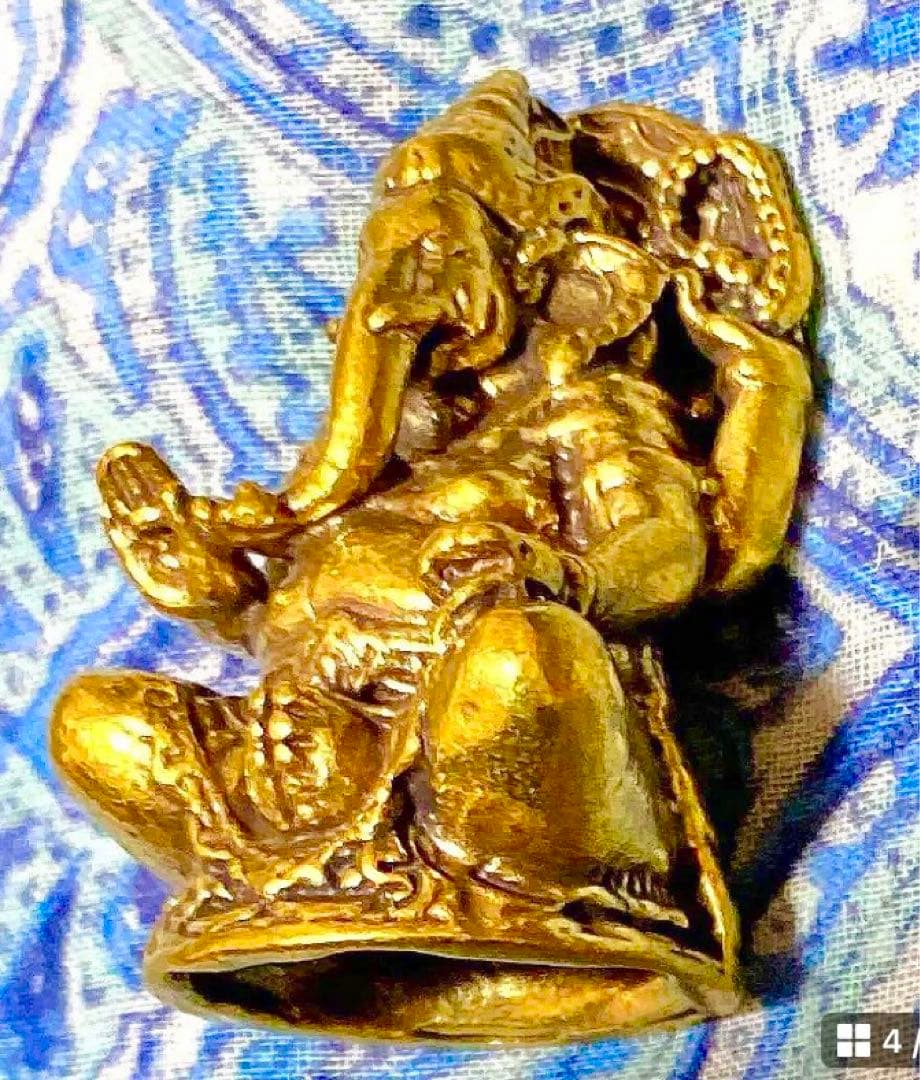 半端ない最強金運神！魂入り本場チベット製ガネーシャ　坐像　祈祷済み