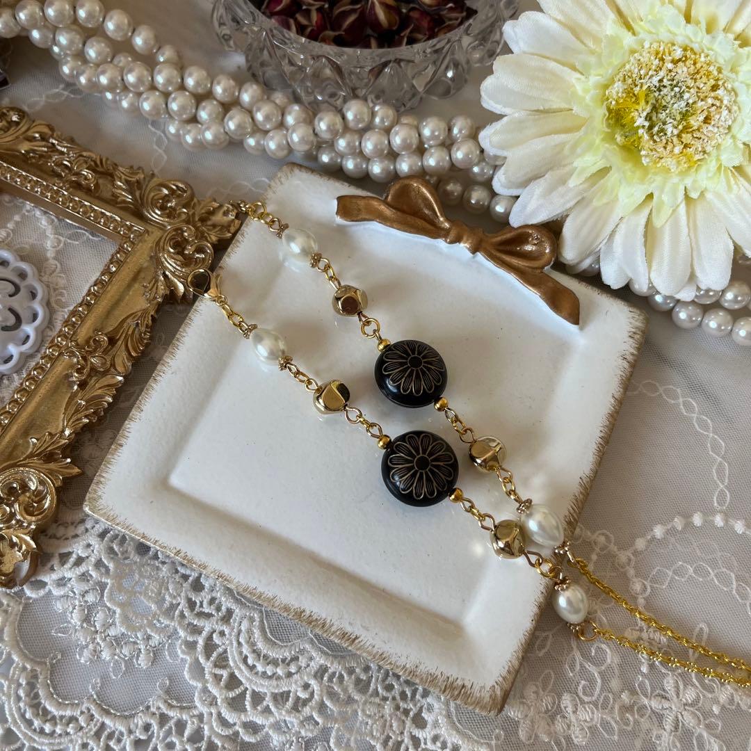 ♪❤️ アンティーク　ビーズ　マスクチェーン　メガネチェーン　ハンドメイド