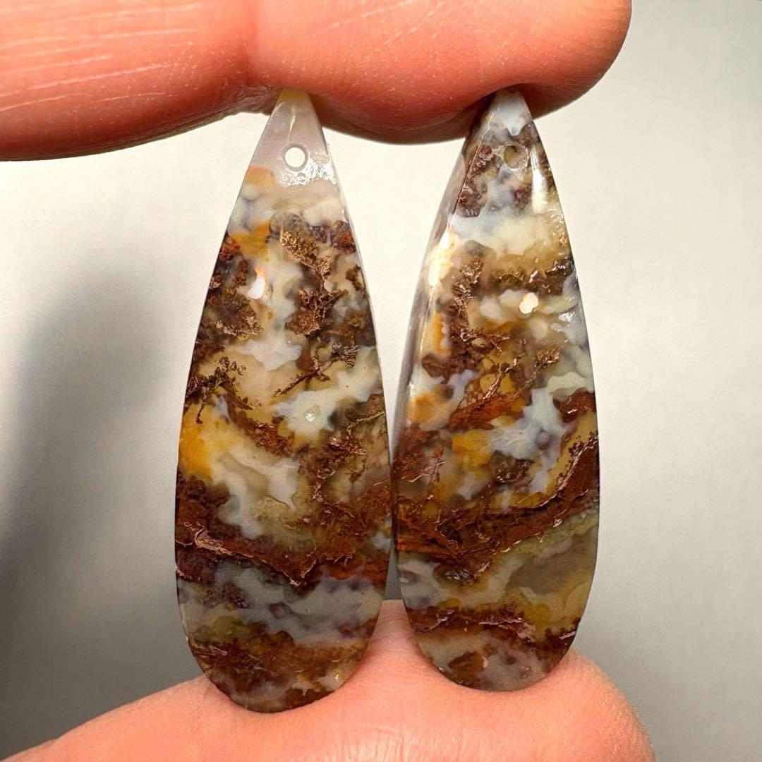 《1点限定》ブラウンモスアゲート＊ピアスorイヤリング