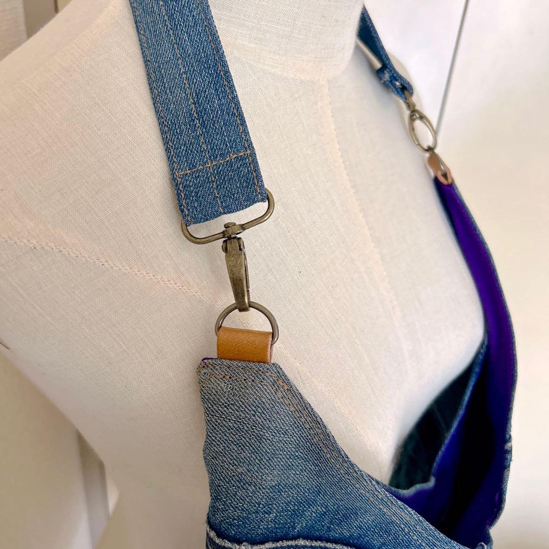 ラムちゃんさまオーダー。あずま袋風デニムリメイクバッグ【ハンドメイド】