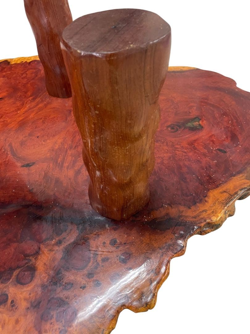 希少 花梨瘤 一枚板 無垢テーブル 不規則形状 瘤杢 高級座卓 天然木 一点物