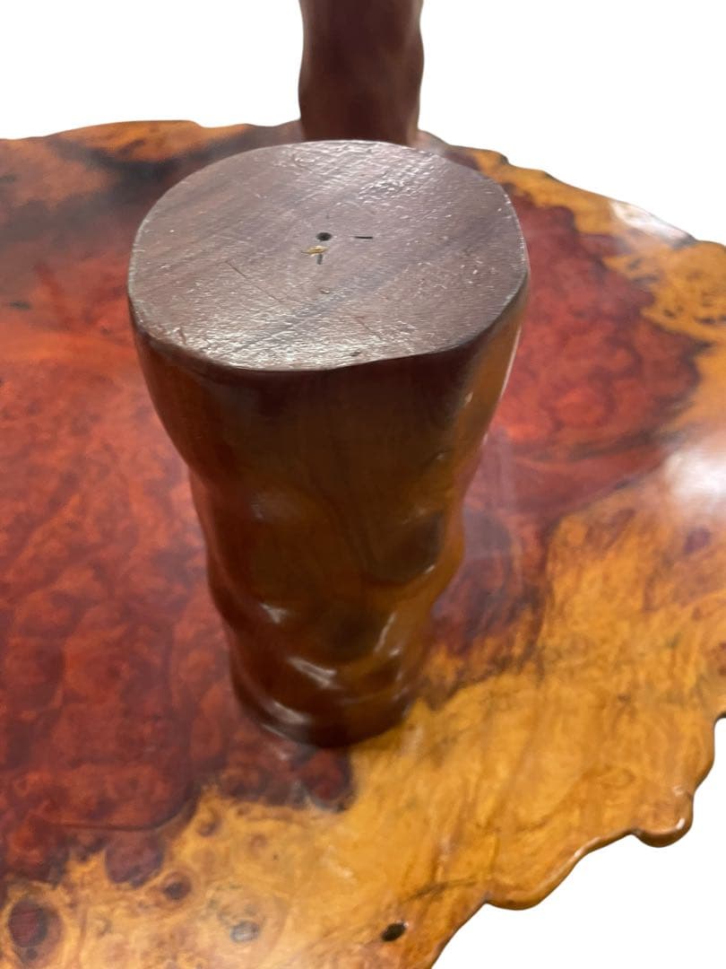 希少 花梨瘤 一枚板 無垢テーブル 不規則形状 瘤杢 高級座卓 天然木 一点物