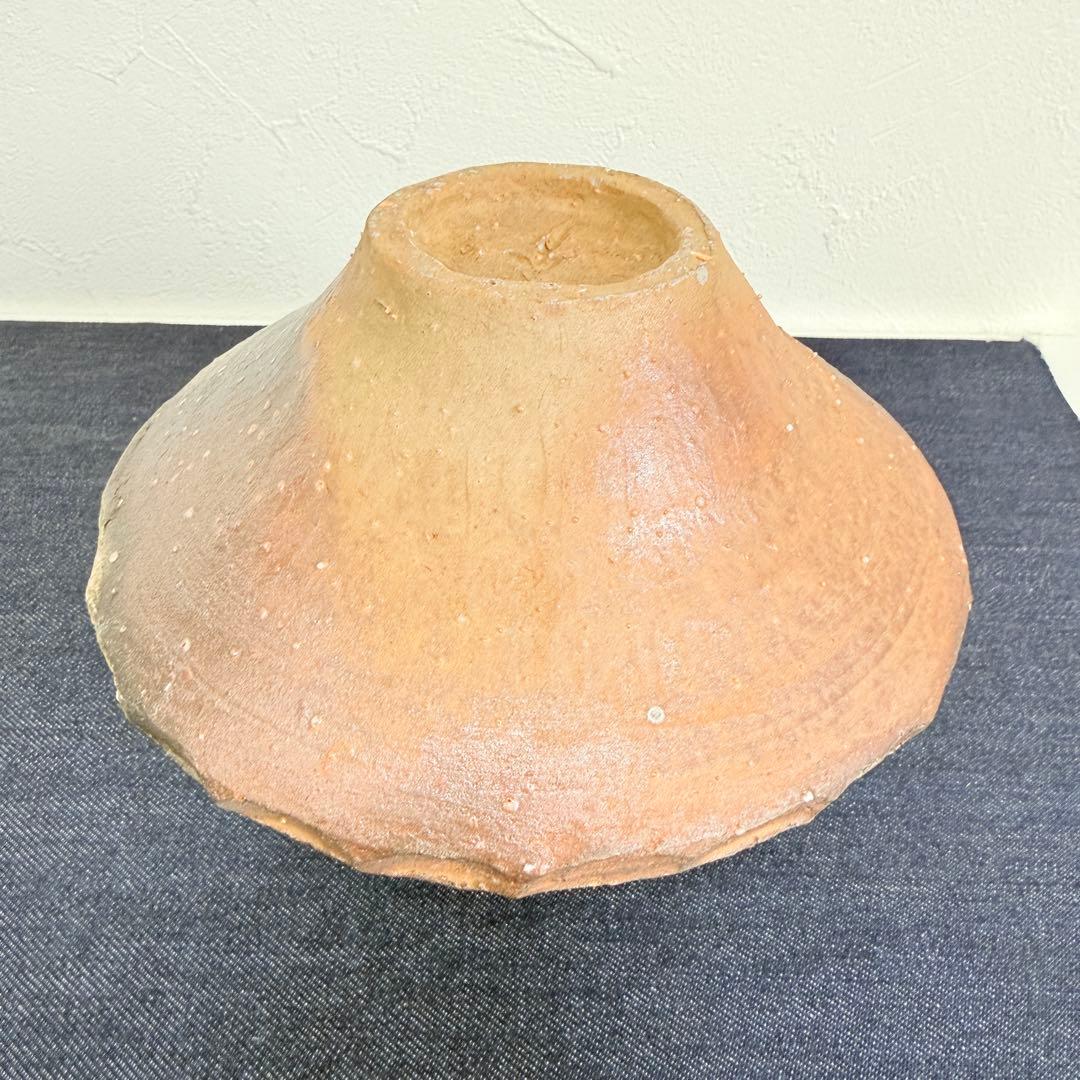 【名門】信楽焼 五代 上田直方 焼締 壺 矢印銘 無形文化財 共箱付 景色