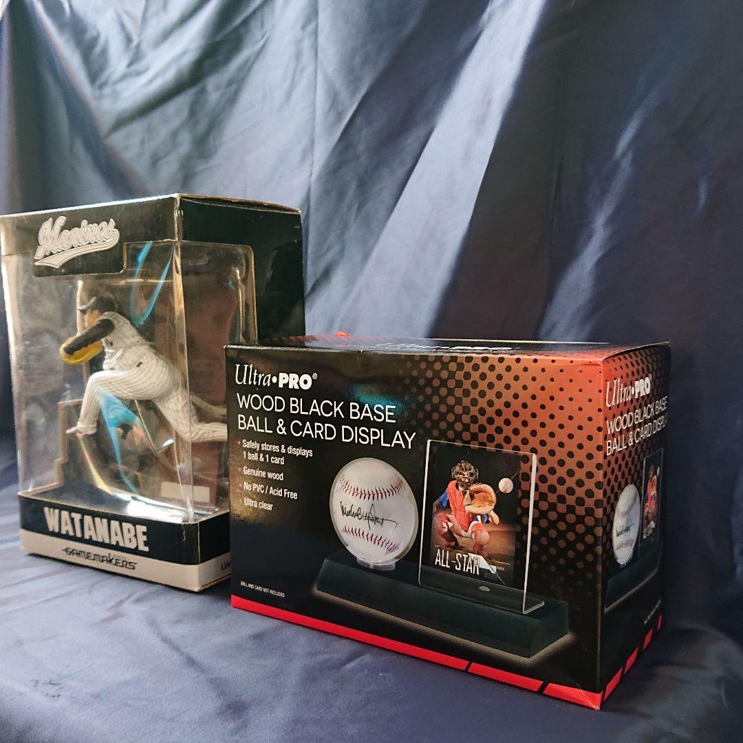 千葉ロッテ 渡辺俊介 フィギュア サインボール + 直筆サインカード