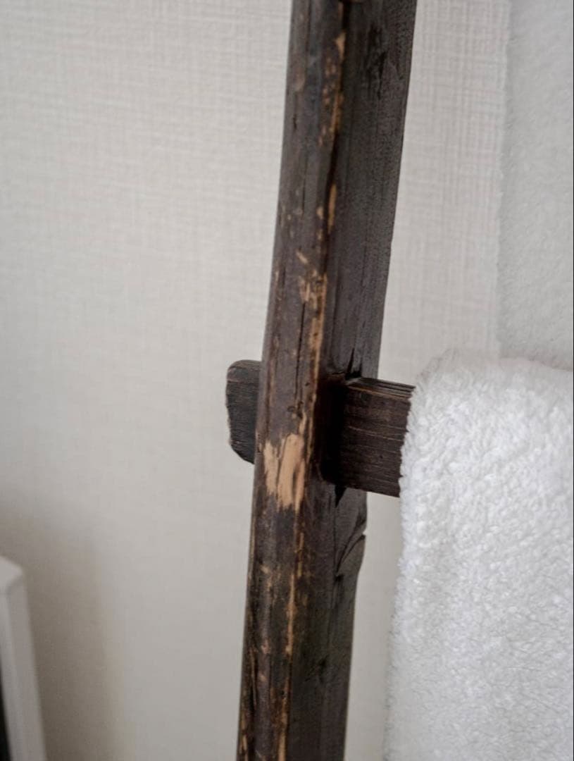 バスタオルハンガー　インテリアラダー、アンティークはしご、アンティークラダー