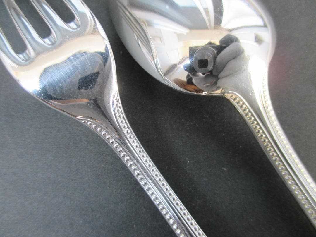 極美品☆仏蘭西 高級銀器クリストフルシルバー 銀P　カトラリー２本セット パール