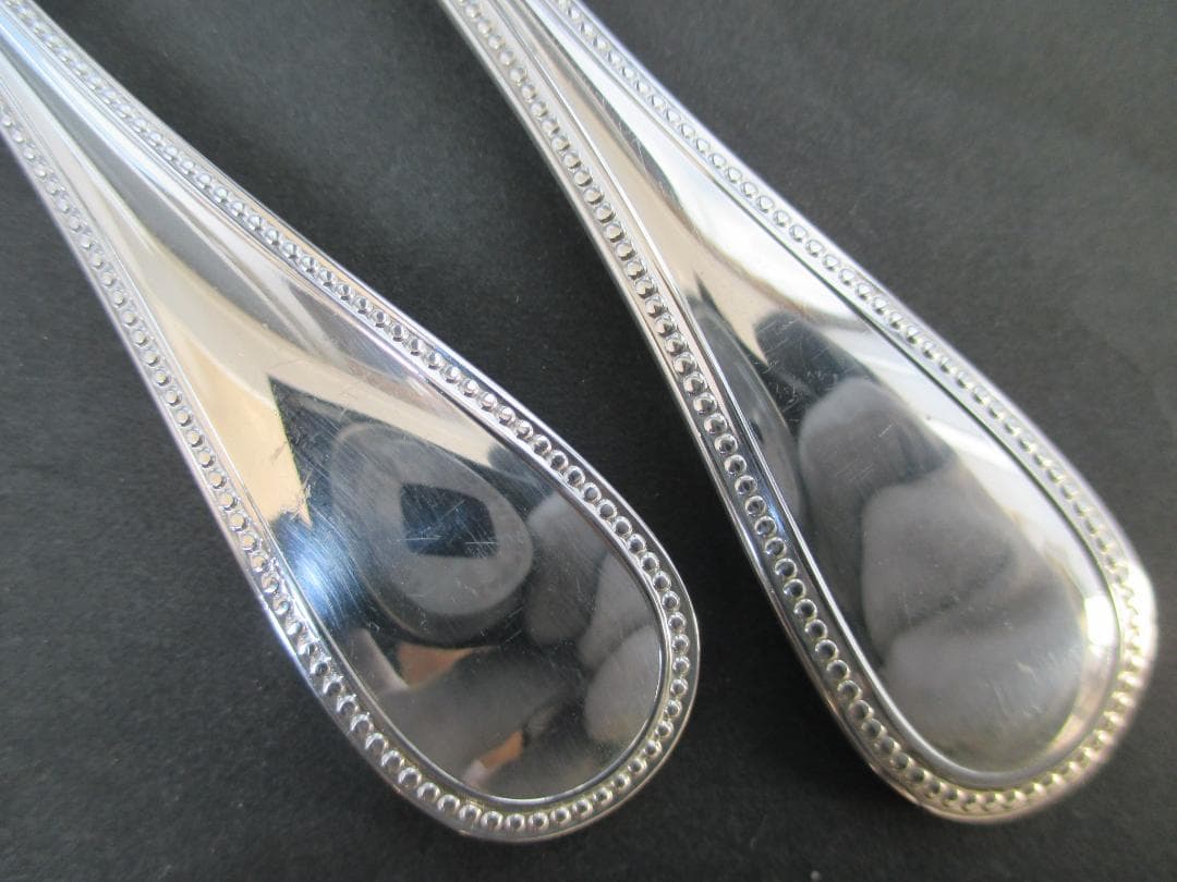 極美品☆仏蘭西 高級銀器クリストフルシルバー 銀P　カトラリー２本セット パール