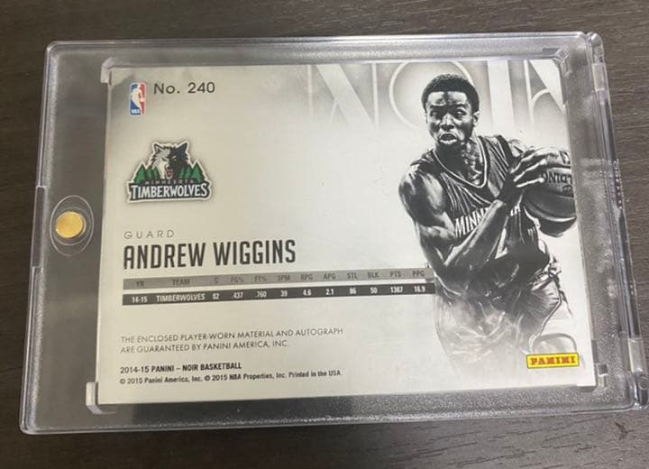 スポーツ選手 Panini Noir Andrew Wiggins RC patch auto