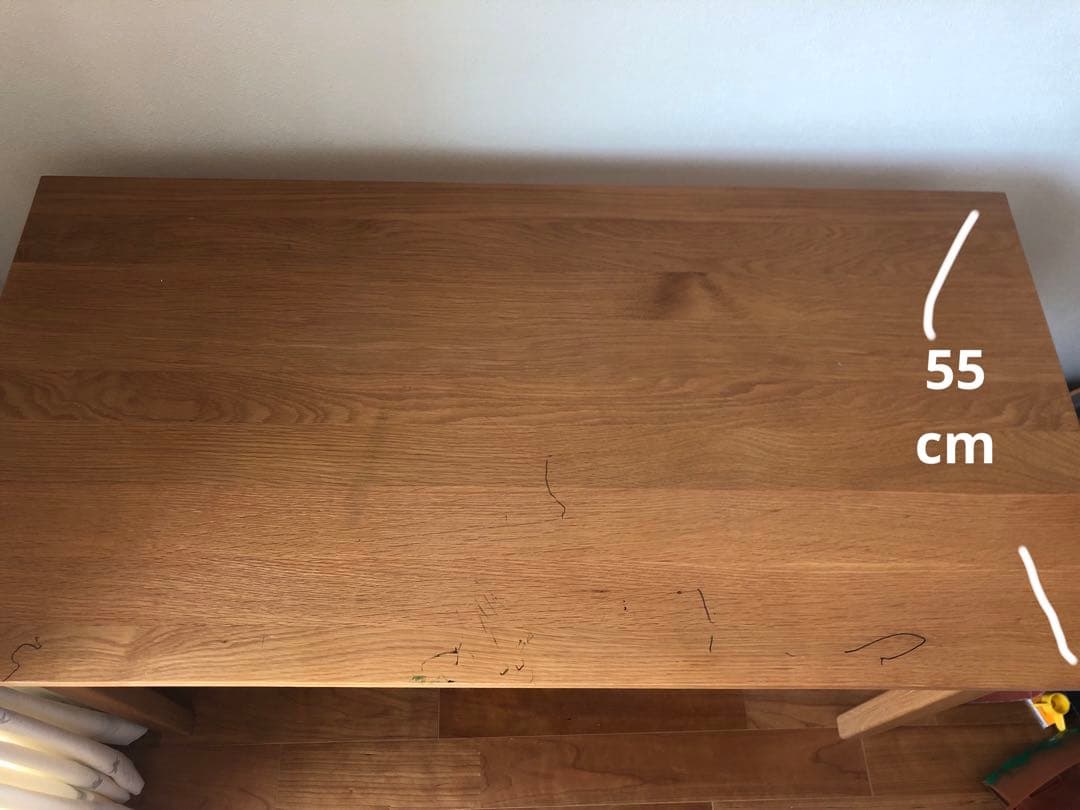 無印良品　オーク材　無垢材デスク 引き出し2つ付き