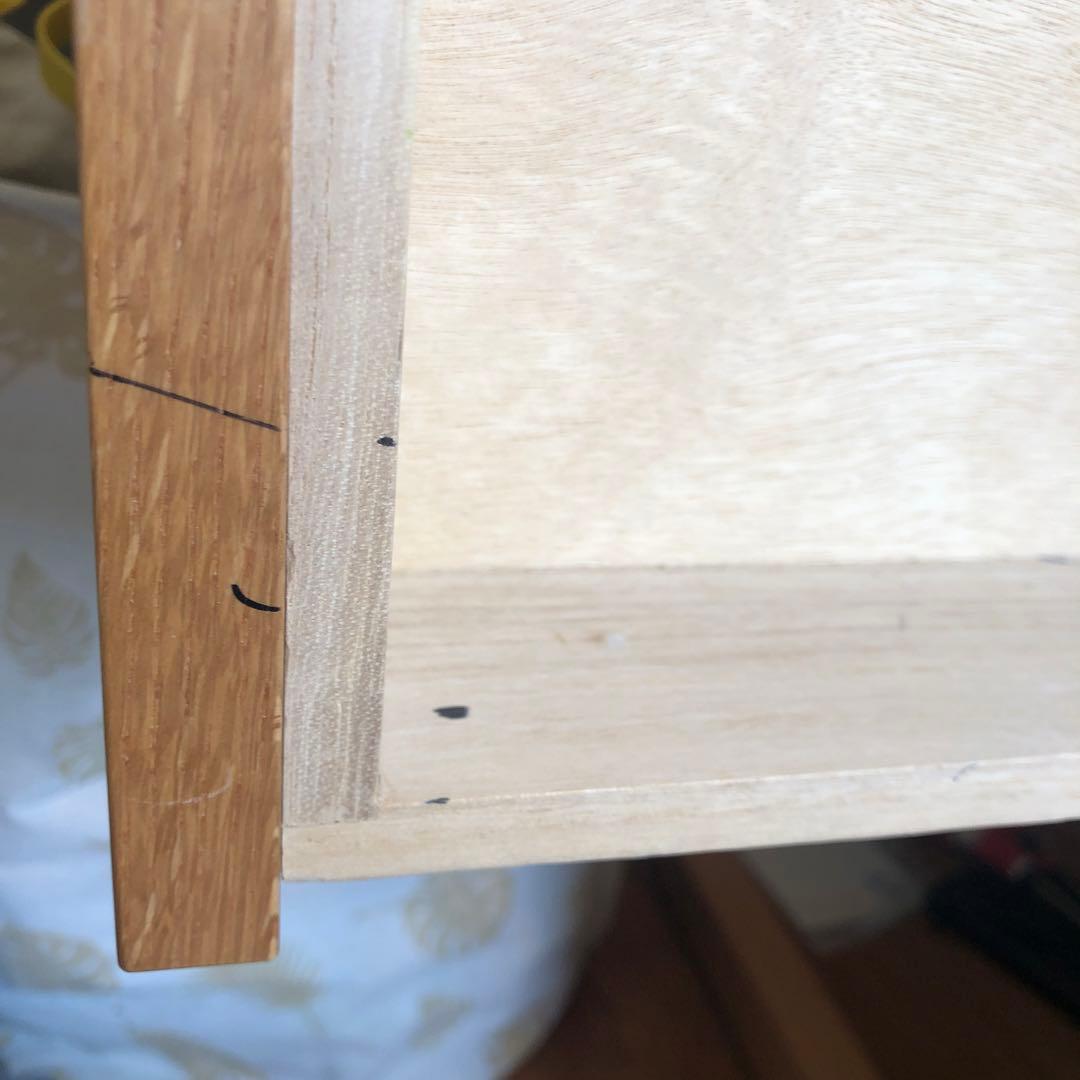 無印良品　オーク材　無垢材デスク 引き出し2つ付き