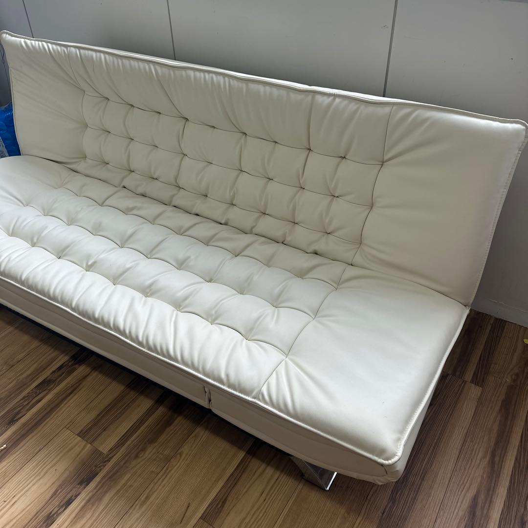 ソファーベッド　ホワイト　三人掛け　おしゃれ　2way 合皮