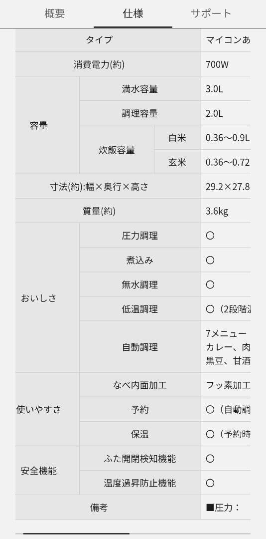 【Used 期間限定】Panasonic 電気圧力鍋 SR-MP300