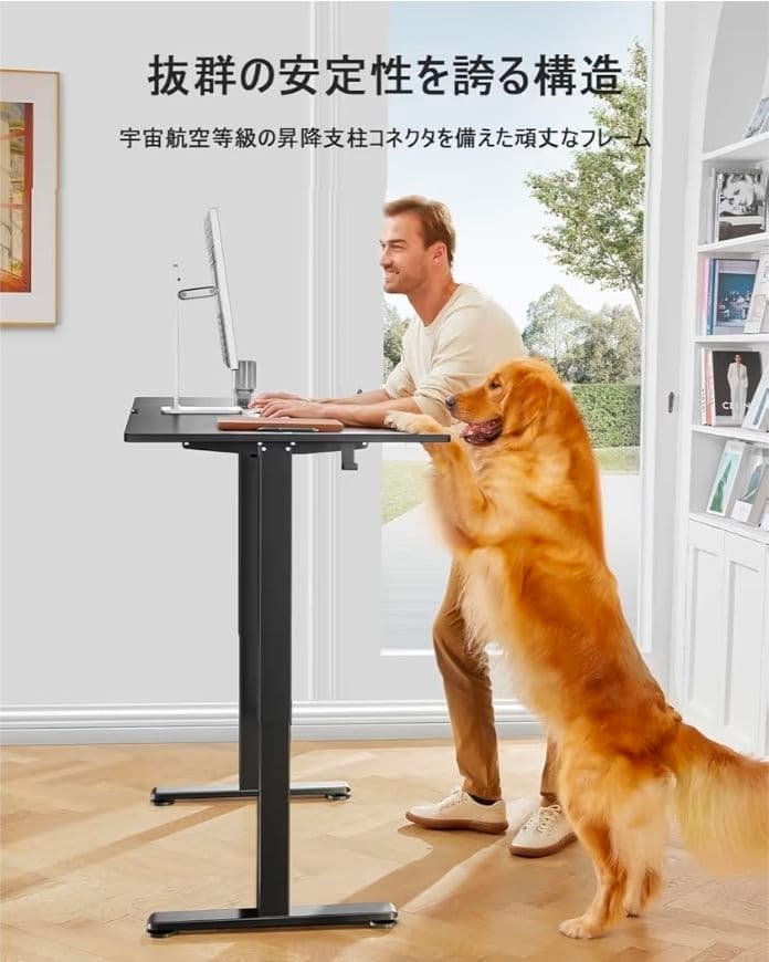 ErGear 電動 オフィスワークテーブル 昇降式デスク スタンディングデスク
