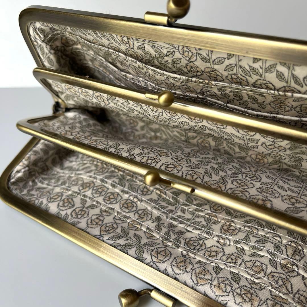 ハンドメイド　がま口長財布　ミナペルホネン　sky flower