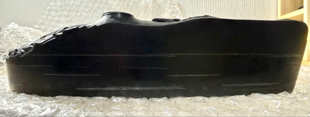 未使用 中国硯 端渓硯 斑点 石眼 硯 書道具 花鳥文 約3キロ