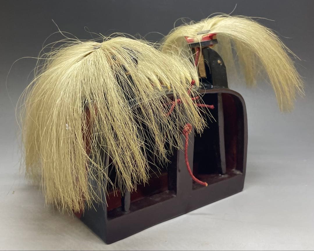 獅子舞　獅子頭　木彫　漆塗　s2552