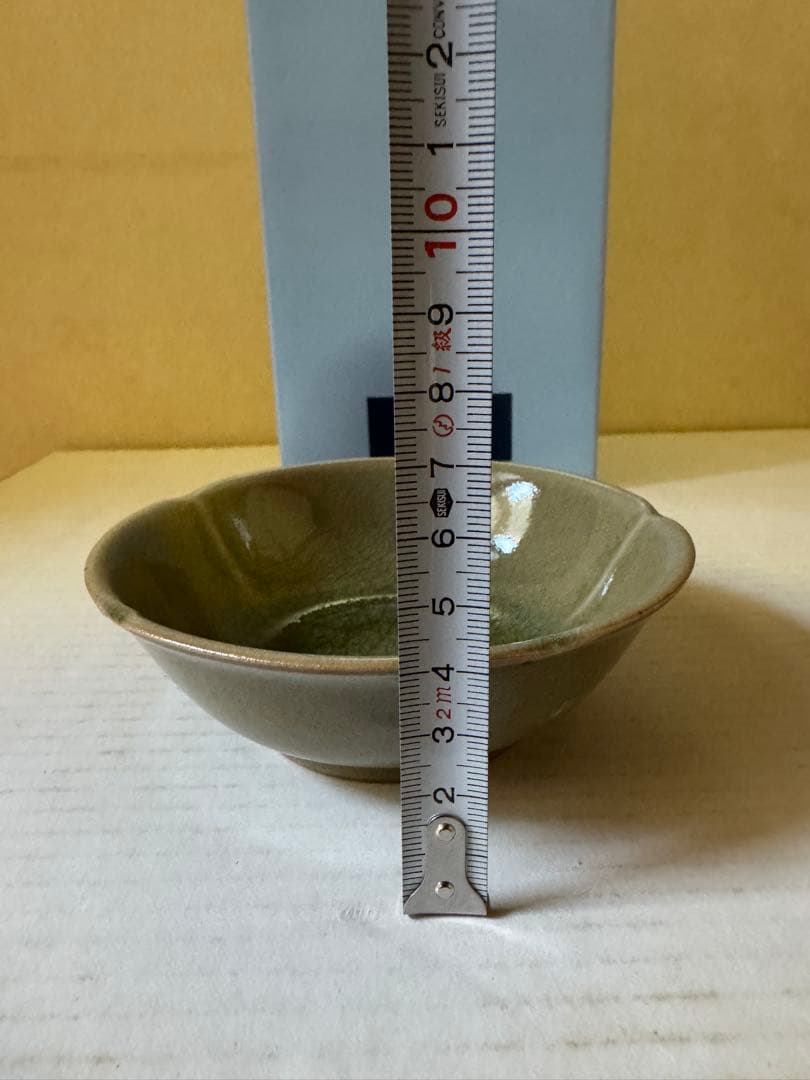 たち吉　和食器　花割小鉢　15個セット　ヒビ入陶器　グリーン×10 ブルー×5