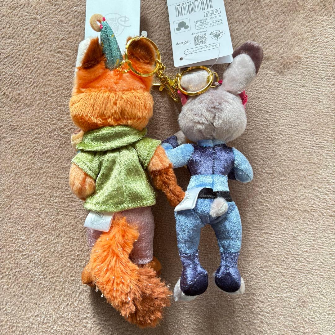 【お値下げしました】ニック&ジュディ　ぬいぐるみキーホルダー　ズートピア10周年