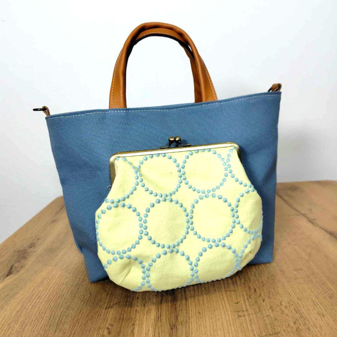 ミナペルホネン/2026タンバリンイエロー/がま口ポケット付きSトート