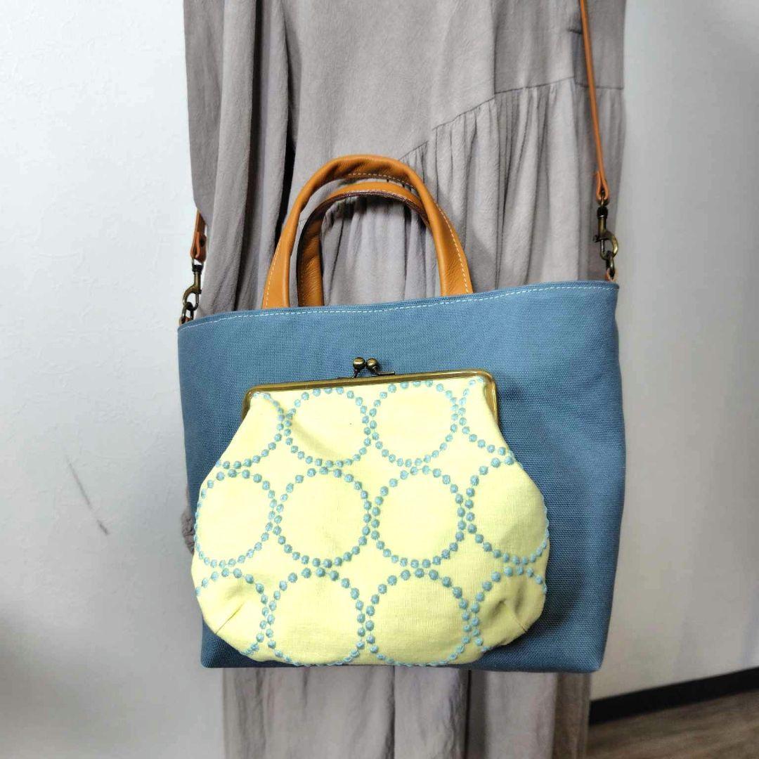 ミナペルホネン/2026タンバリンイエロー/がま口ポケット付きSトート